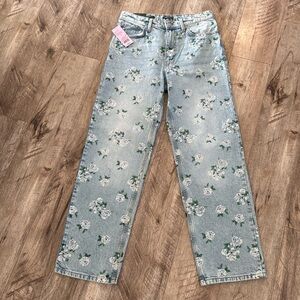 Wild Fable floral jeans NWT